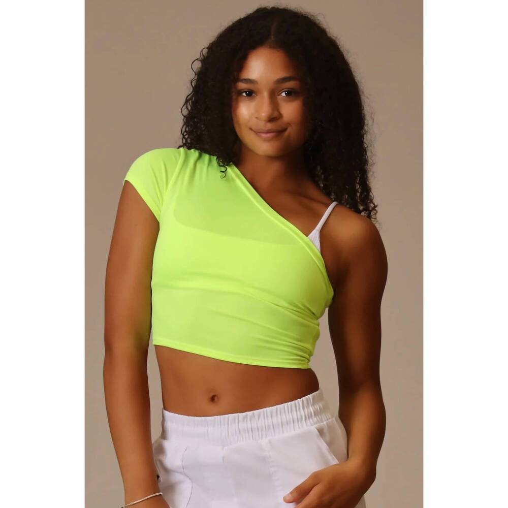 NEW TIGER FRIDAY soft one-shoulder tee in highlighter